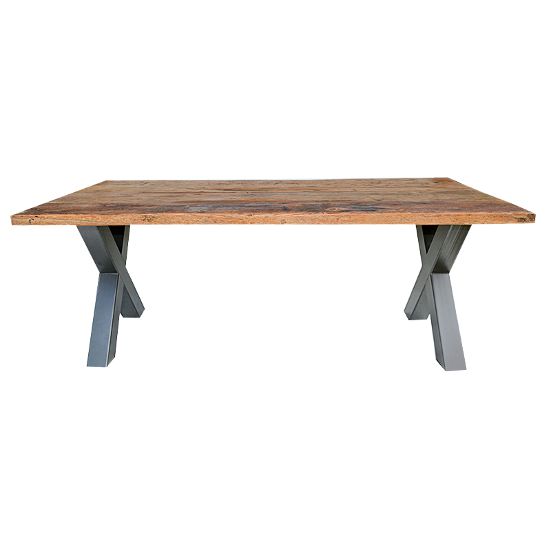 Eettafel Metz industriële X poot 240 cm