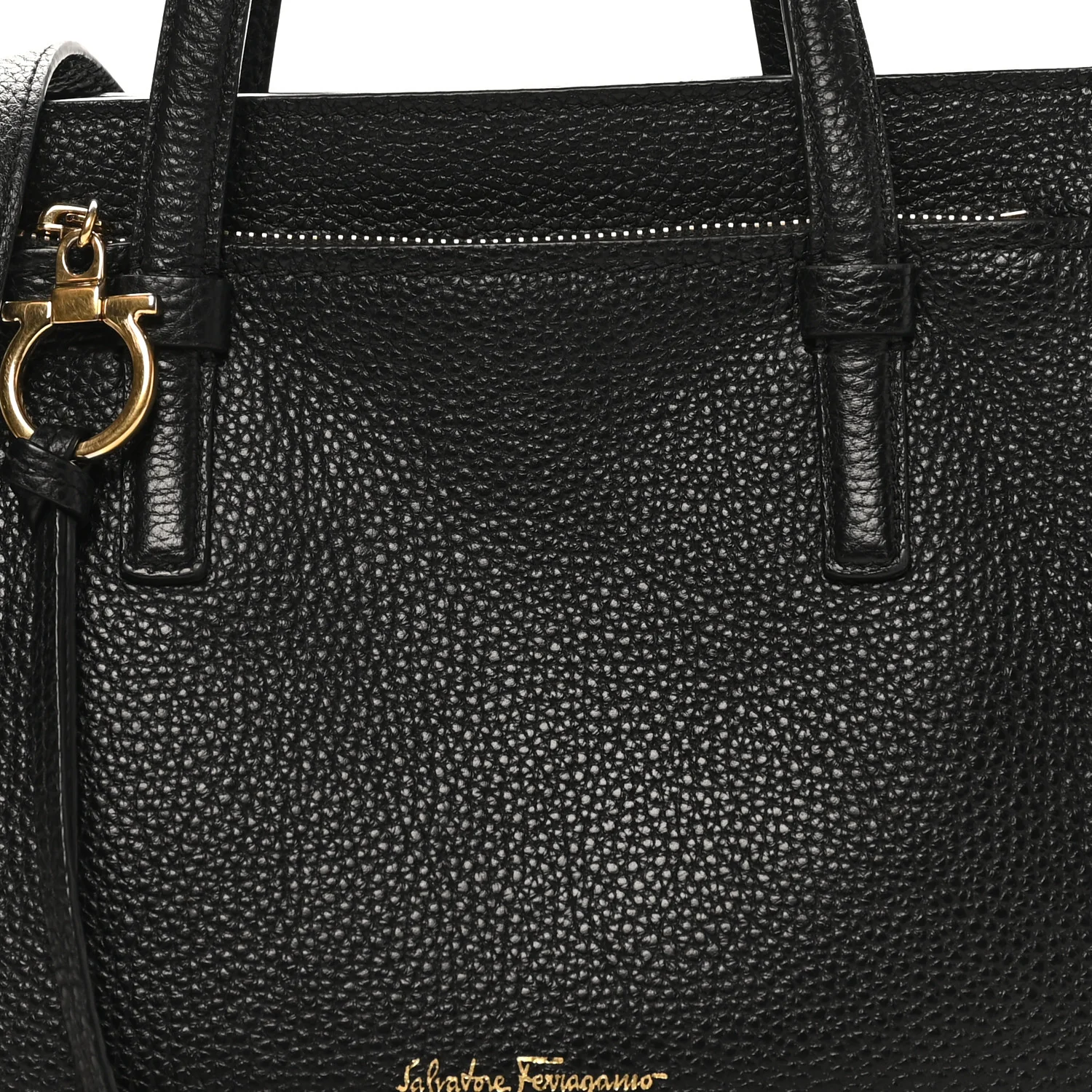 Hammered Calfskin Double Handle Small Amy Tote Black - Top Club