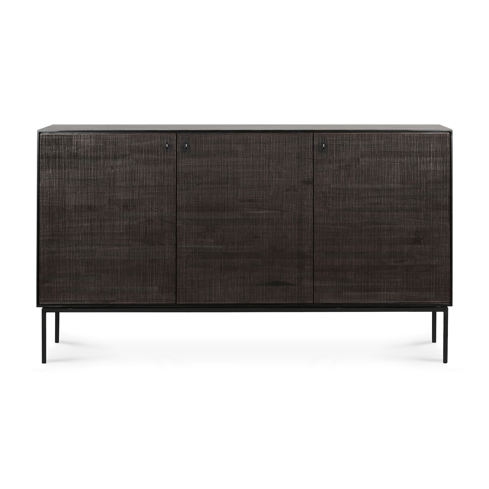 Dressoir Grooves zwart/bruin 152 cm