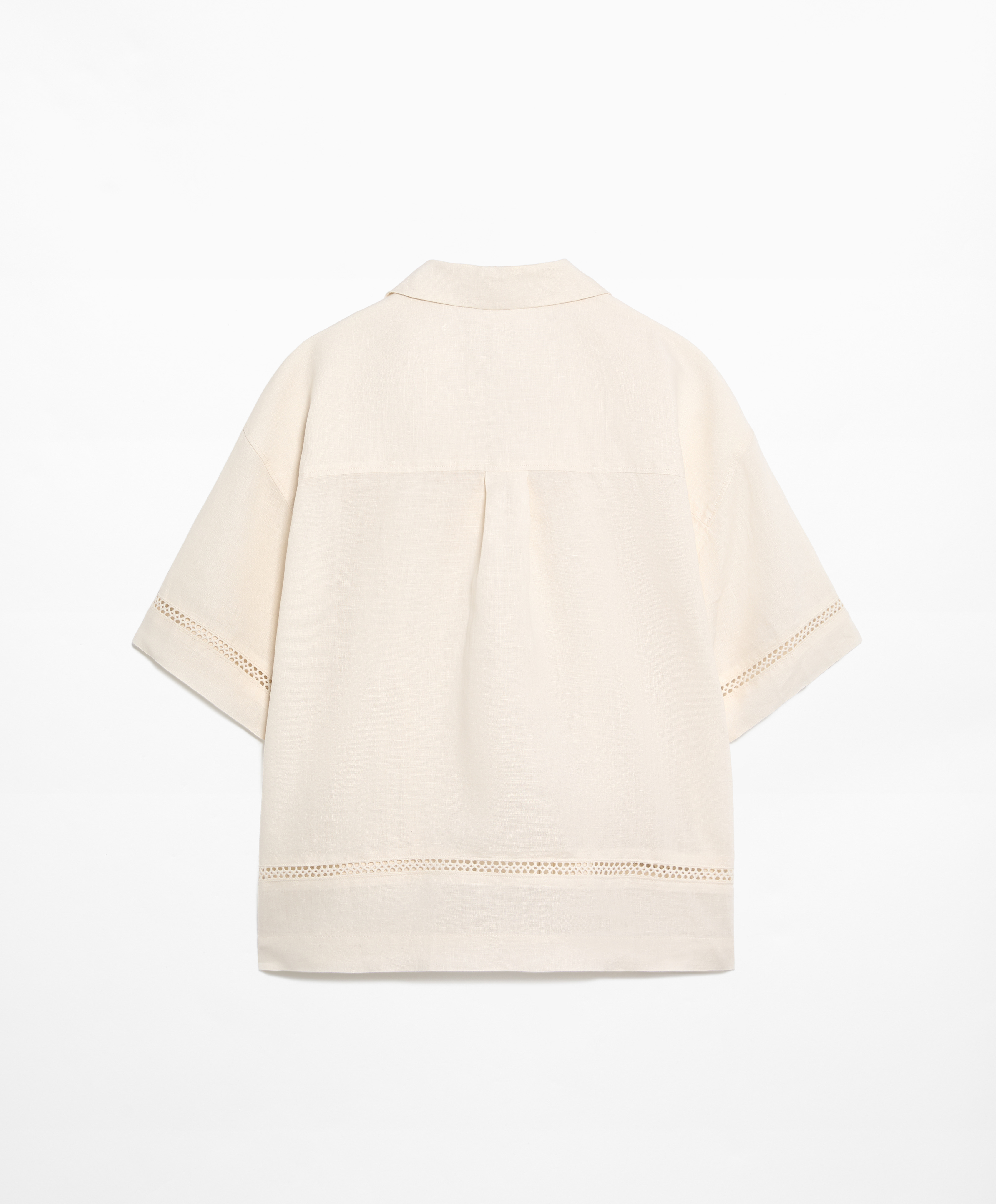OYSHO 100% linen embroidered shirt