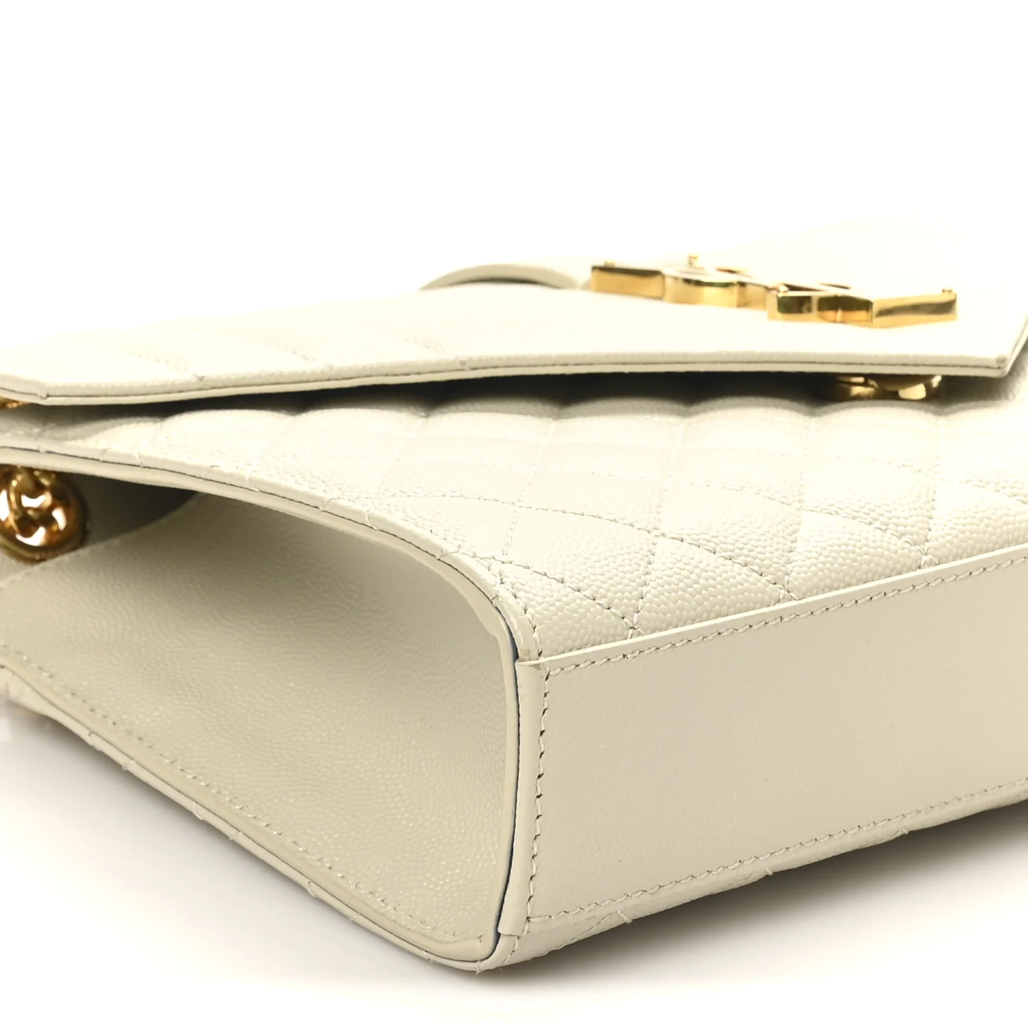 Grain De Poudre Textured Mixed Matelasse Medium Triquilt Monogram Satchel Crema Soft - Top Club