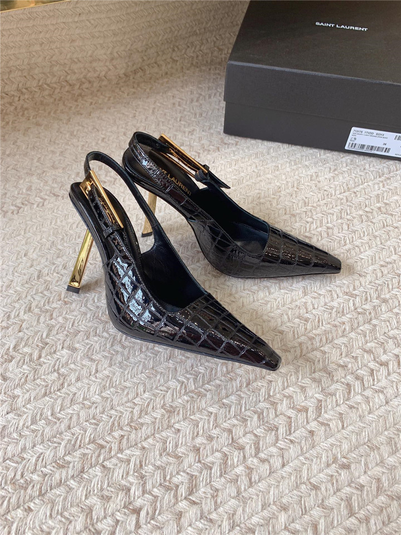 YSL catwalk style small square toe high heel sandals - Sneaker Replica Workshop