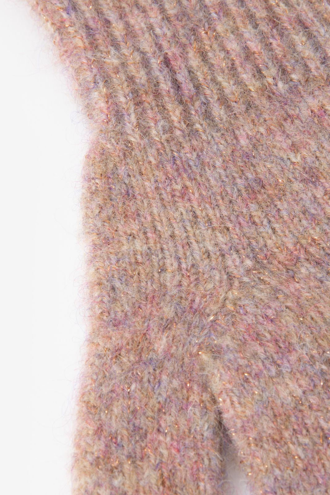 Roze gebreide handschoenen met lurex