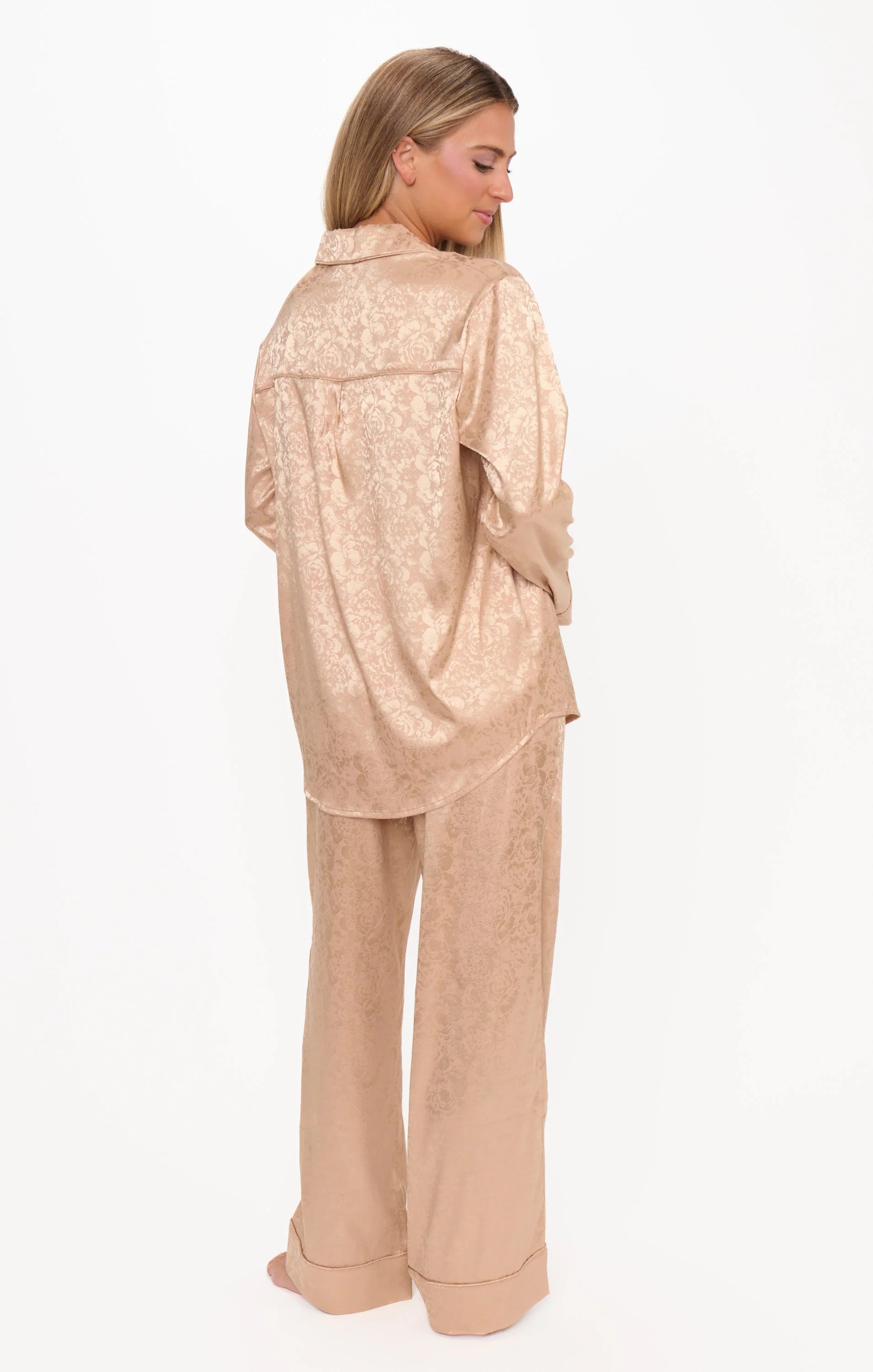 Classic PJ Set ~ Champagne Floral Silky
