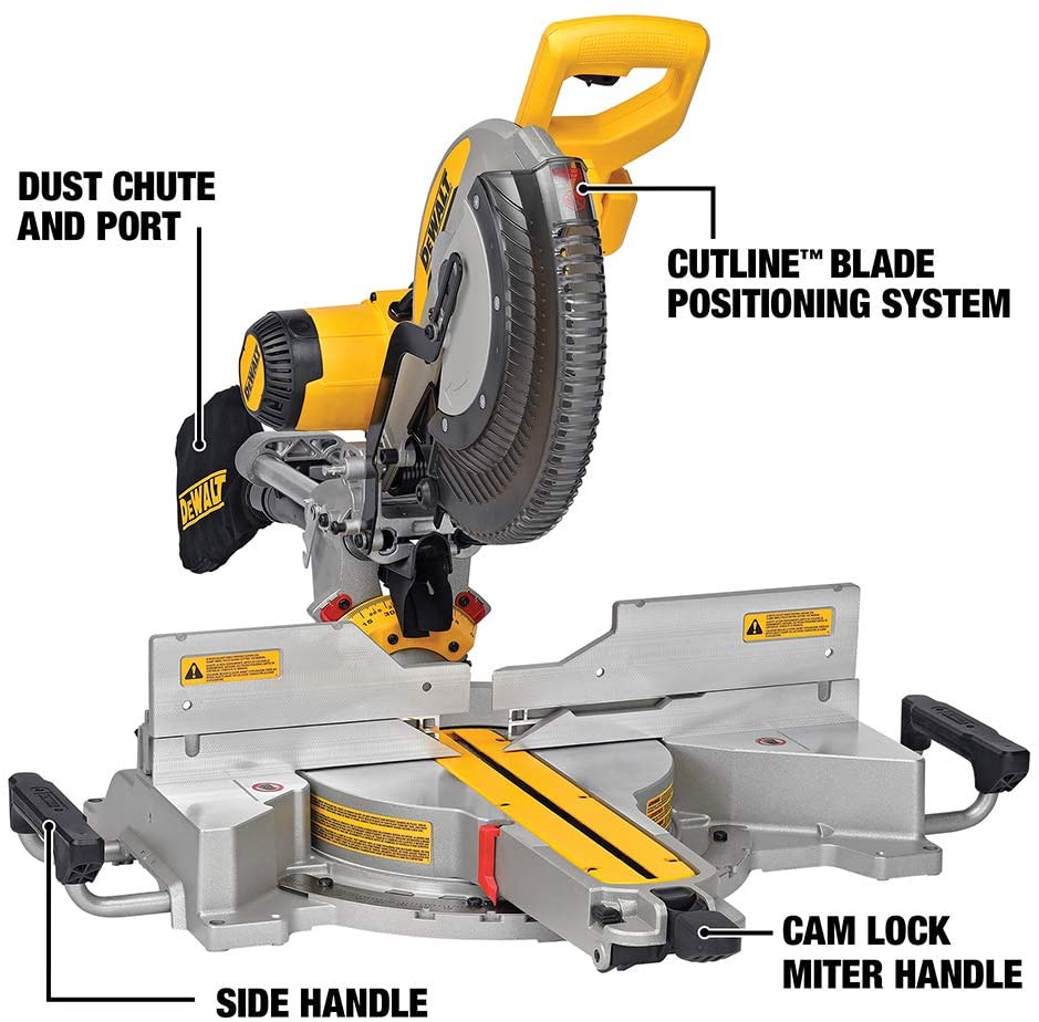 DEWALT DWS780 12-Inch Bi-Cone Lubricant Miter Saw (DWS780), Black