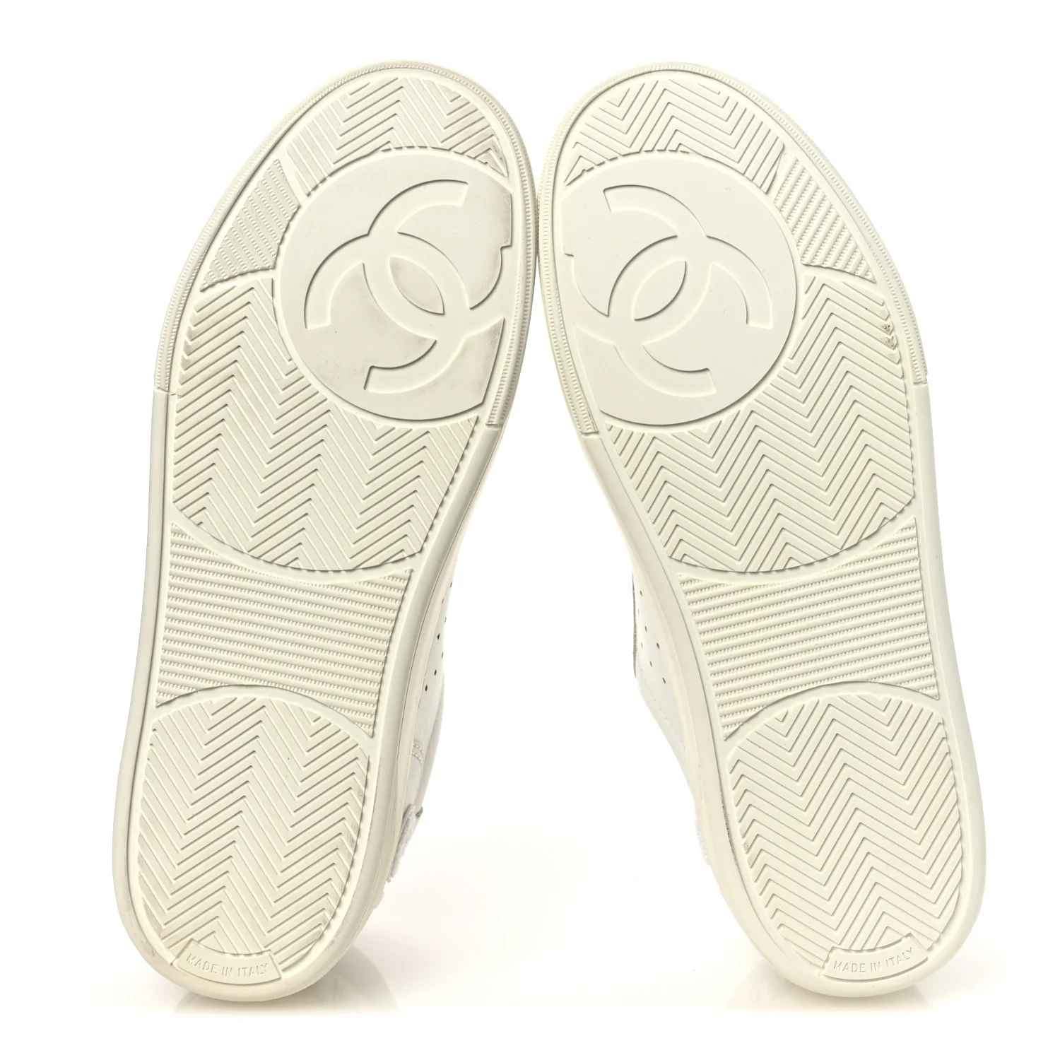 Calfskin Womens Logo Sneakers 38 White - Top Club