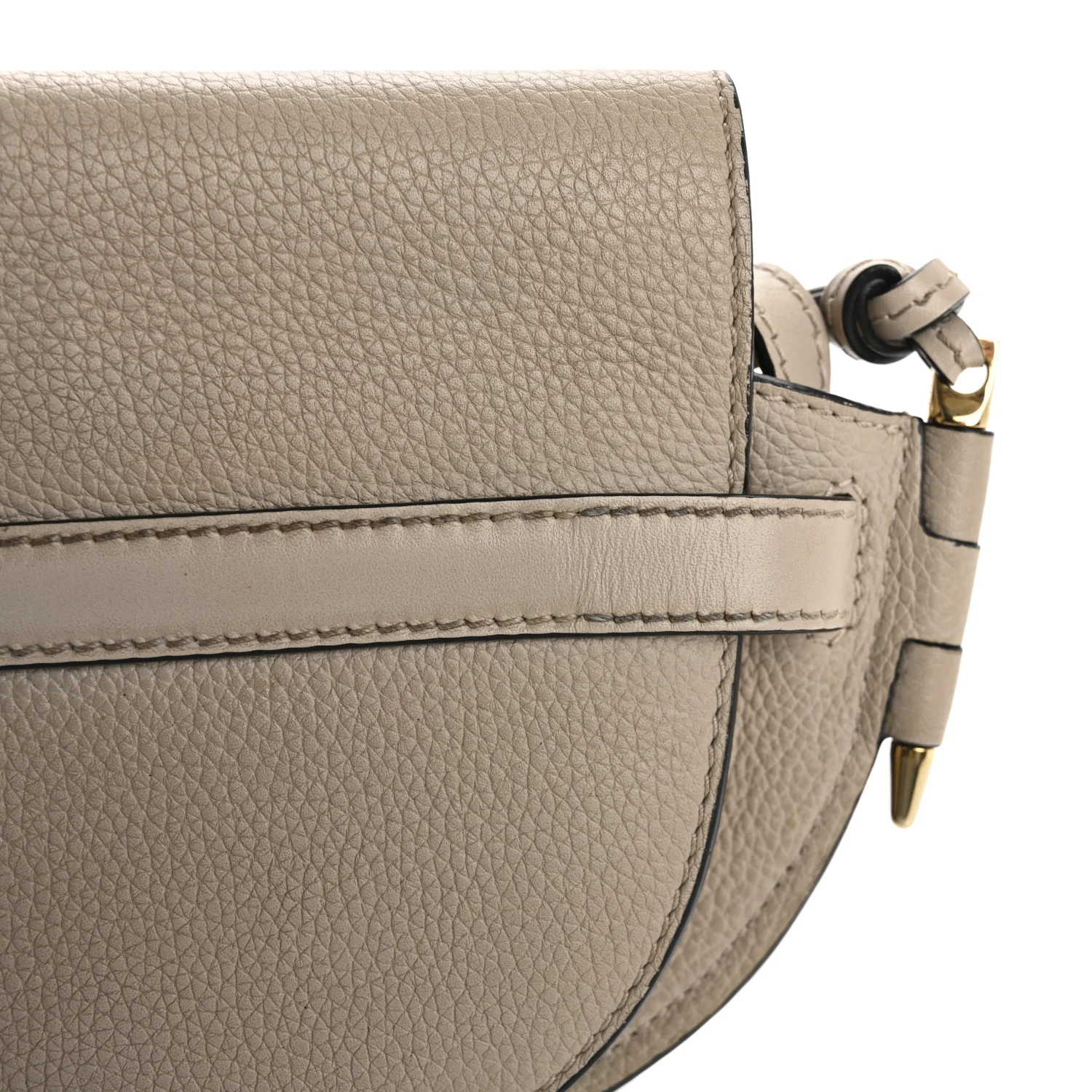 Grained Calfskin Mini Gate Crossbody Bag Light Oat - Top Club