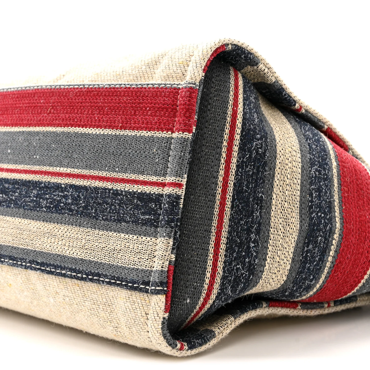 Striped Canvas Medium Deauville Tote Beige - Top Club