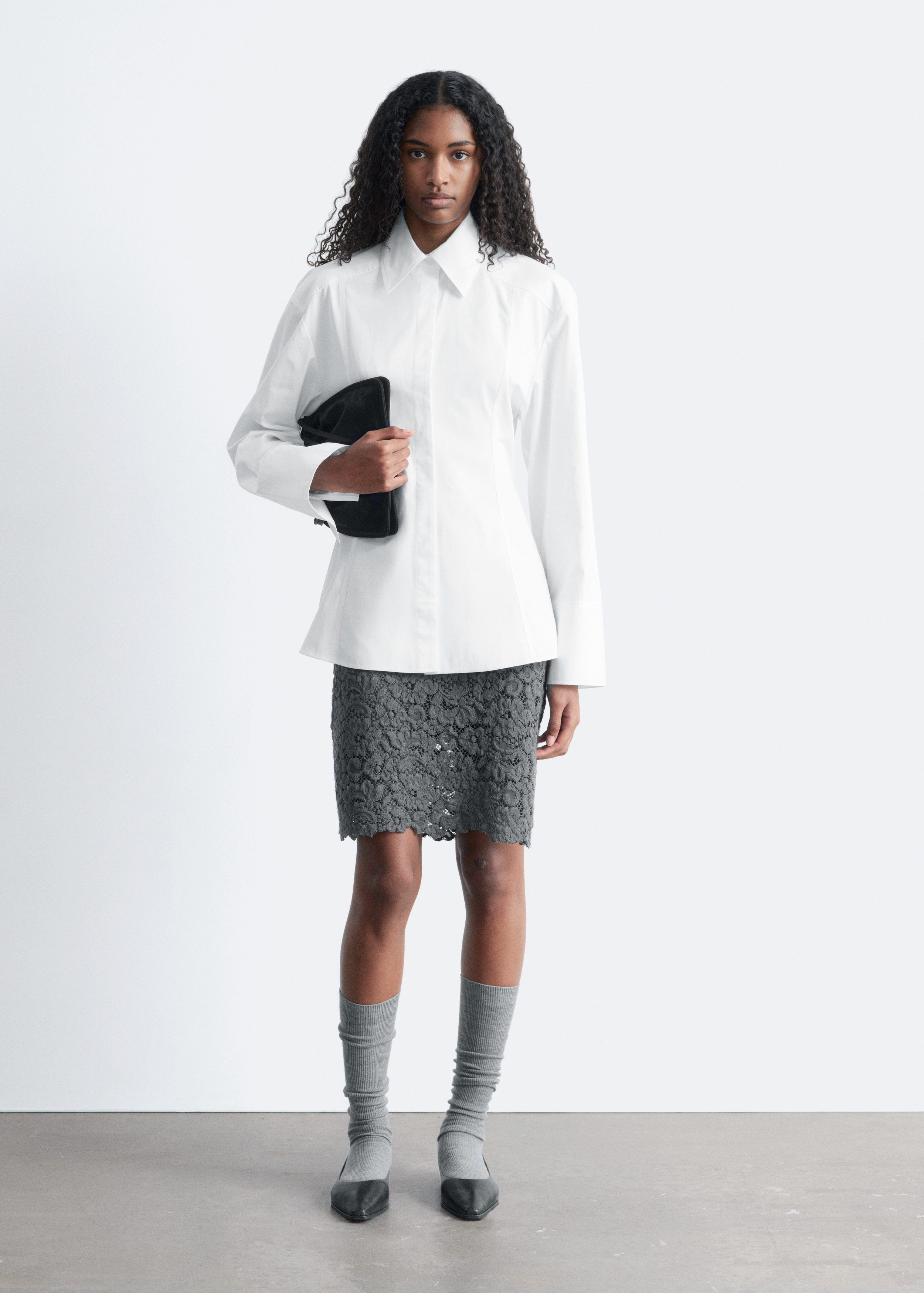 & Other Stories TAPERED TIE-BELT SHIRT