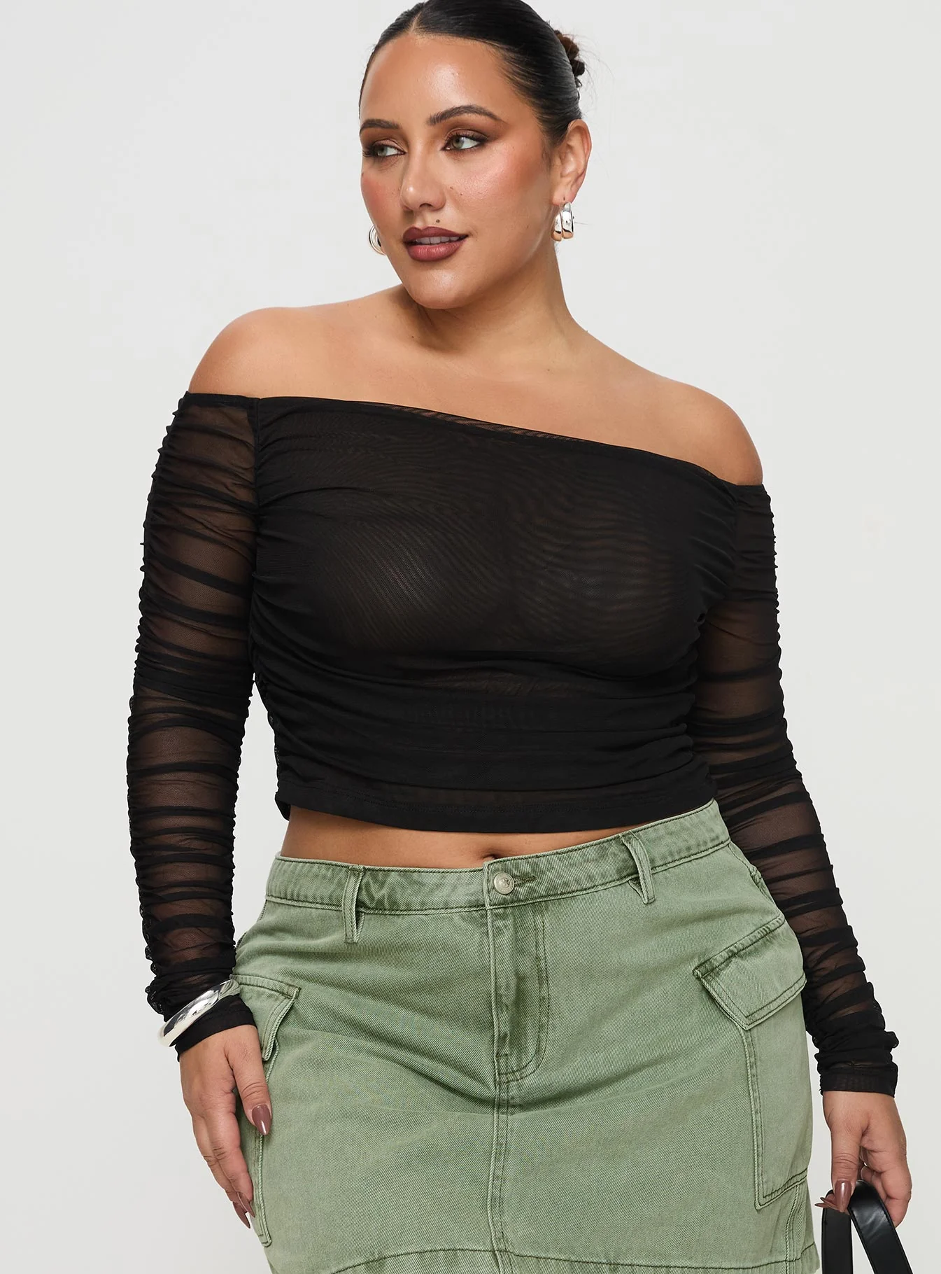Hartford Off The Shoulder Top Black Curve