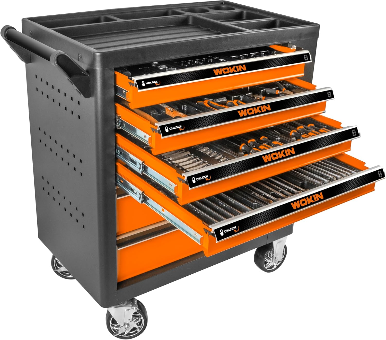 Wokin - Set di attrezzi da 163 pezzi, con 6 cassetti, set di attrezzi professionale robusto e versatile, kit di artigianato industriale di qualità per professionisti e appassionati