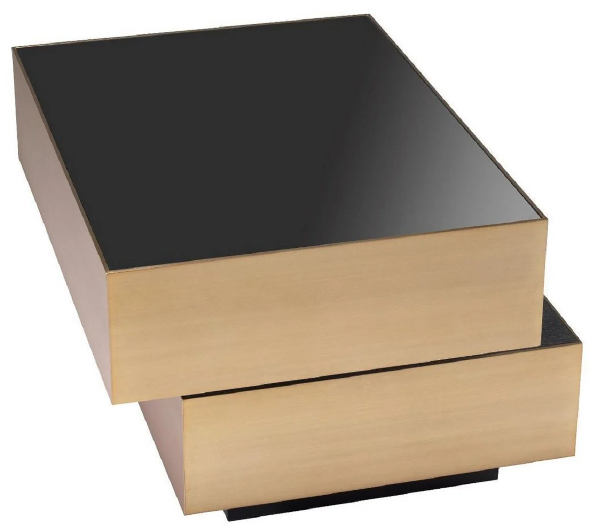 Luxury side table brass colored / anthracite gray / black 62 x 80 x H. 48 cm - living room furniture - luxury quality