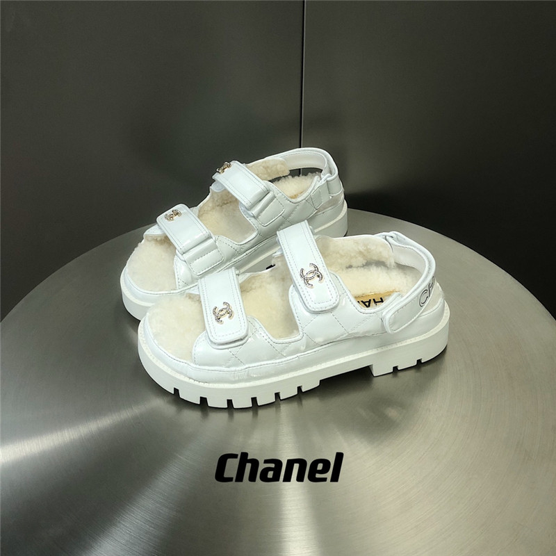 chanel Velcro fur sandals - Sneaker Replica Workshop