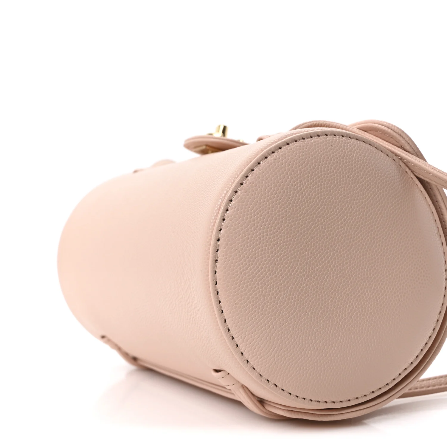 Shiny Caviar Preppy Coco Small Bowling Bag Light Pink - Top Club