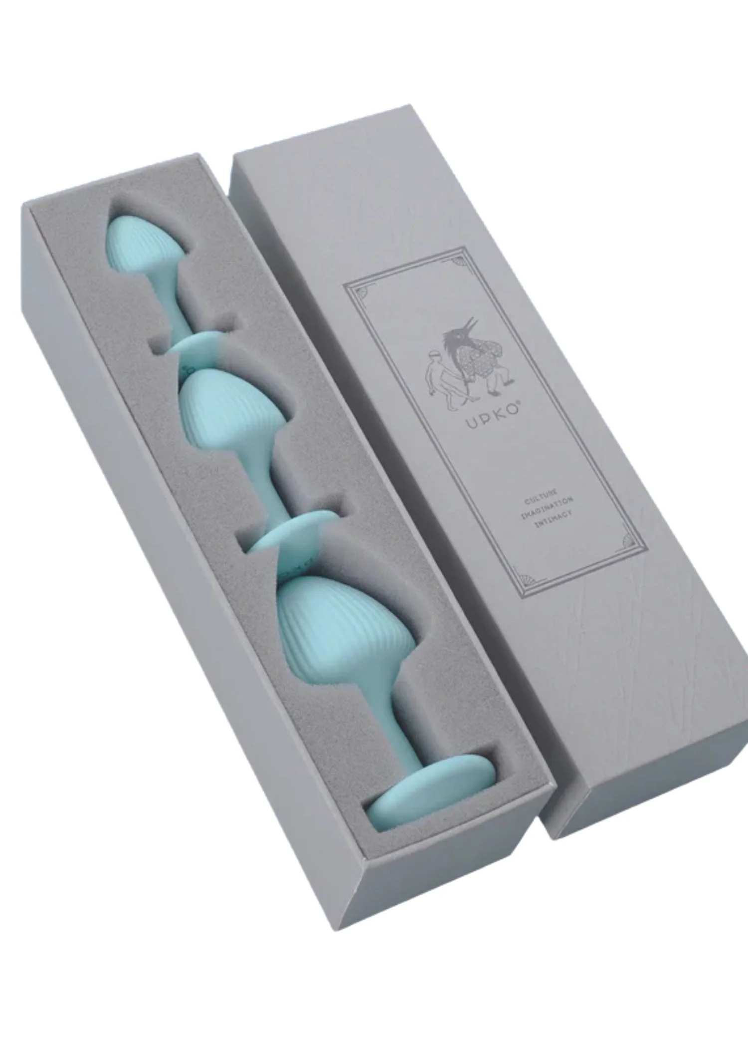 como se usa un lubricante anal The Mushroom Butt Plugs Three-piece Set (Light Blue)