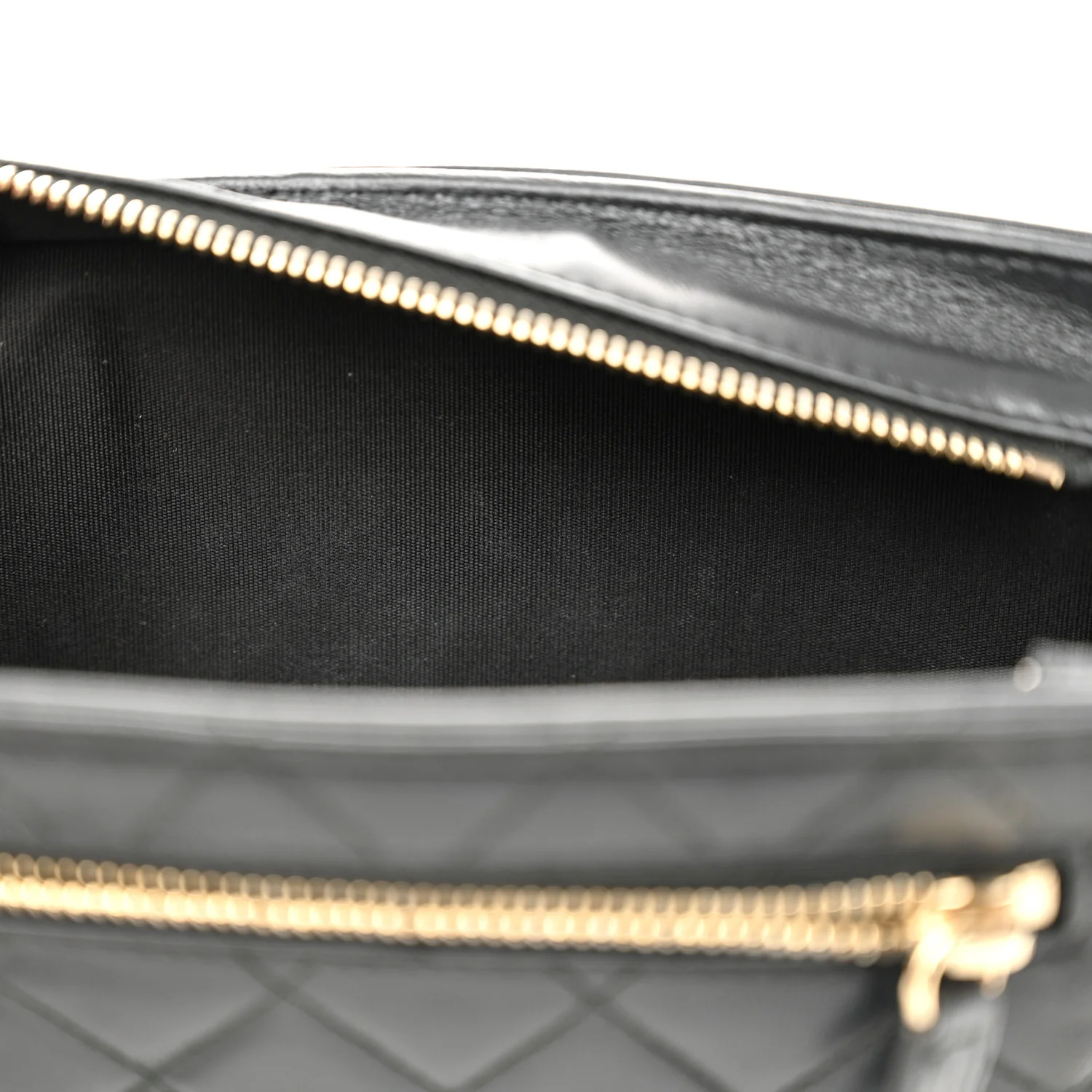 Lambskin Quilted Square Front Pocket Clutch With Chain Black - Top Club