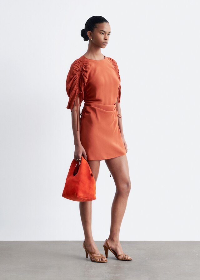 & Other Stories SCULPTURAL RUCHED MINI DRESS