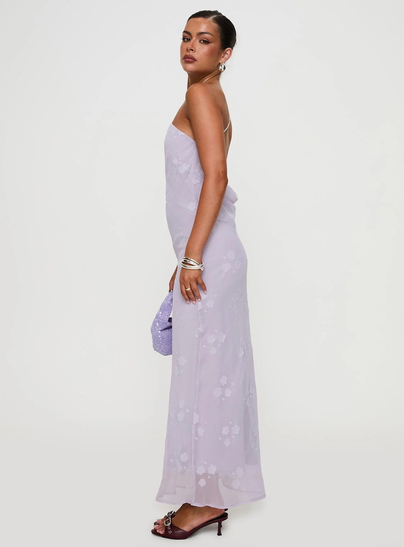 Jazmira One Shoulder Maxi Dress Lilac