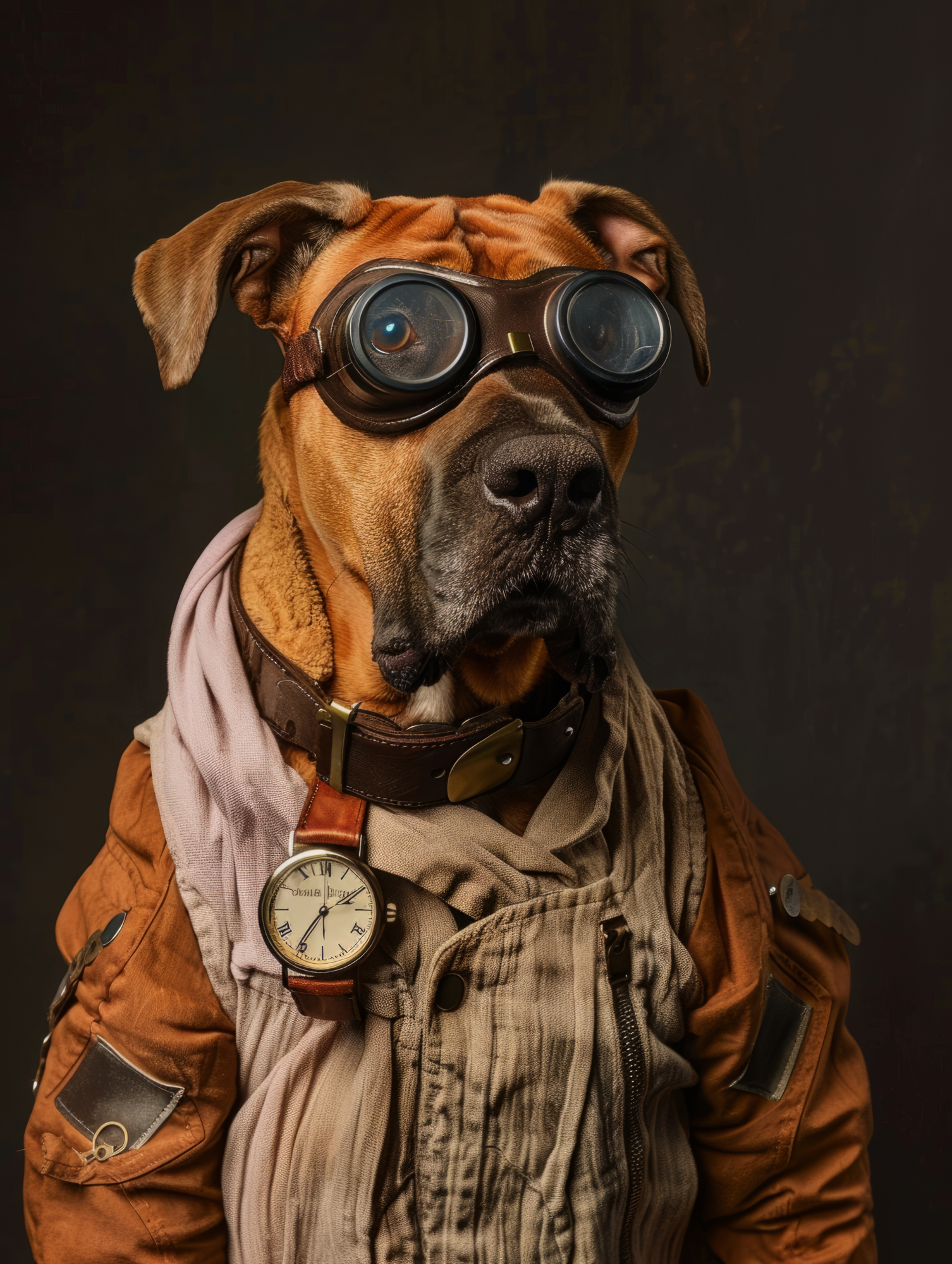 Canvas schilderij van een Boerboel hond 100x200 cm