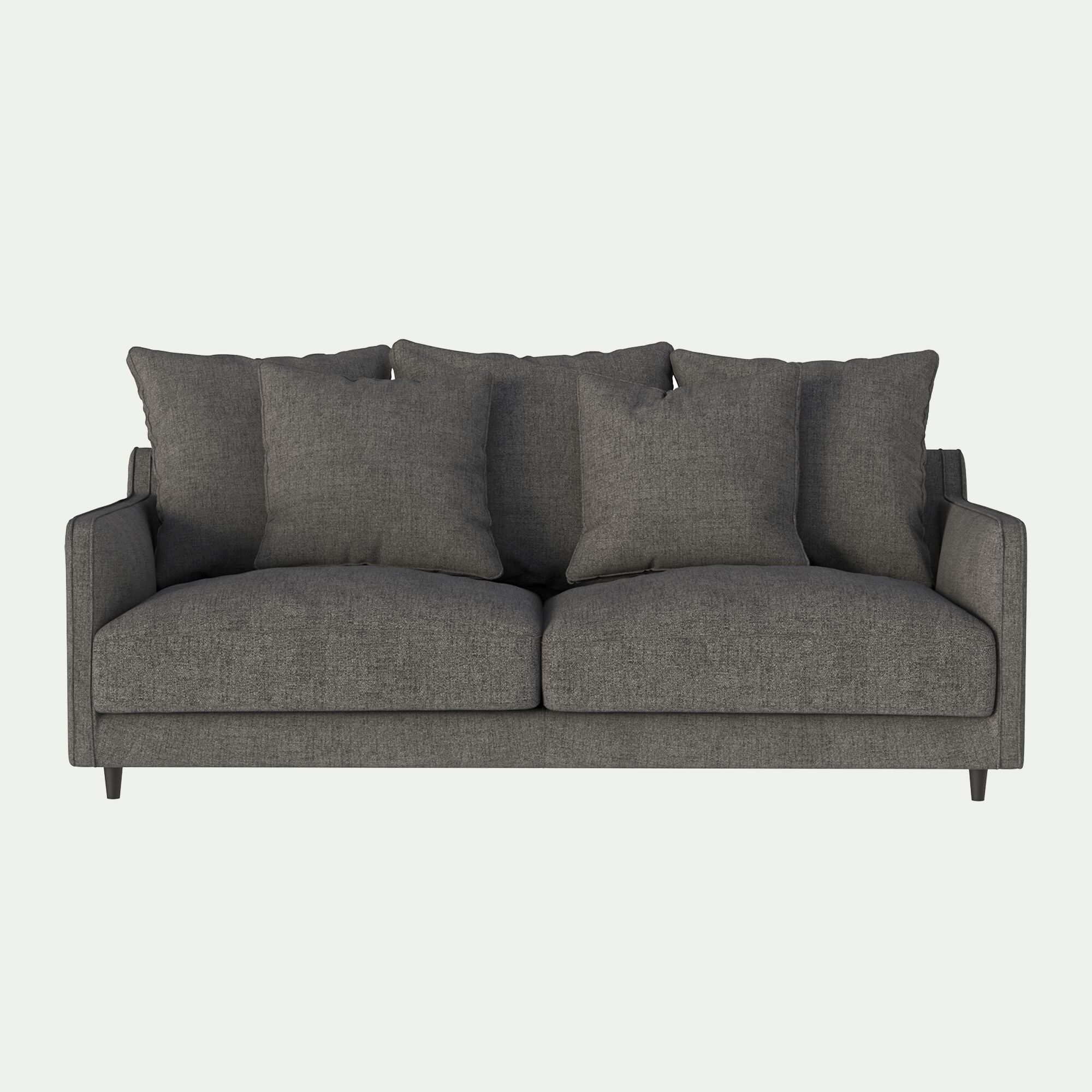 LENITA - Canapé 3 places convertible en tissu - gris restanque