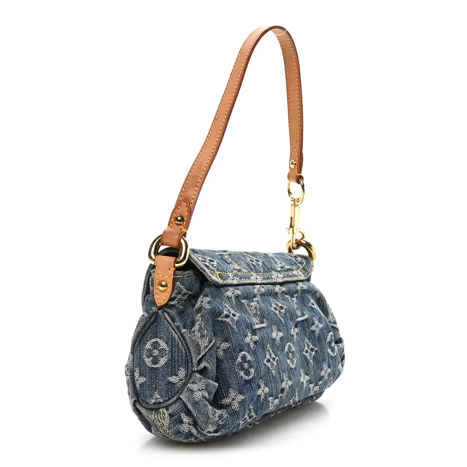 Monogram Denim Mini Pleaty Blue - Top Club