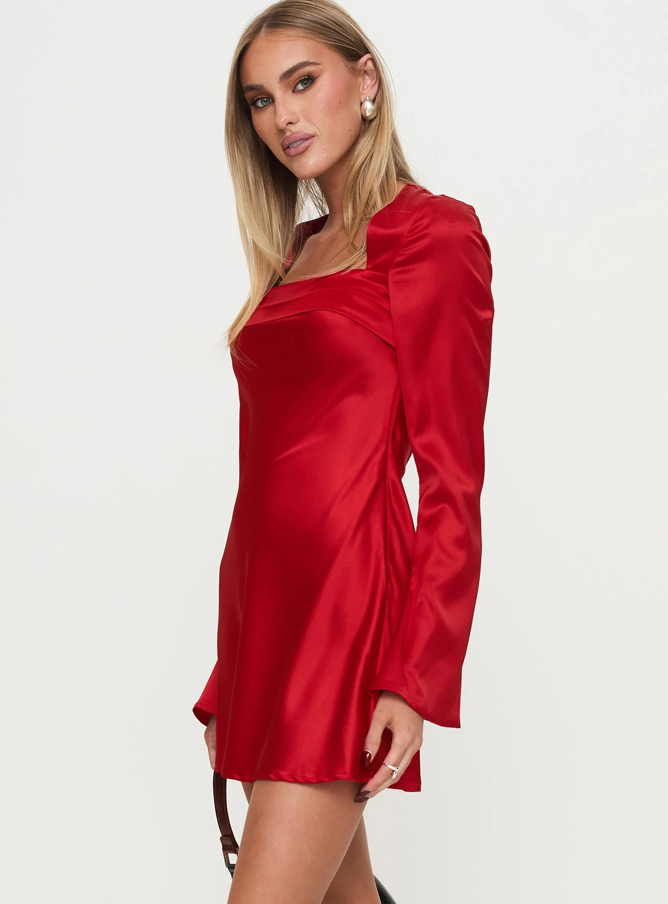 Phillipa Long Sleeve Mini Dress Red