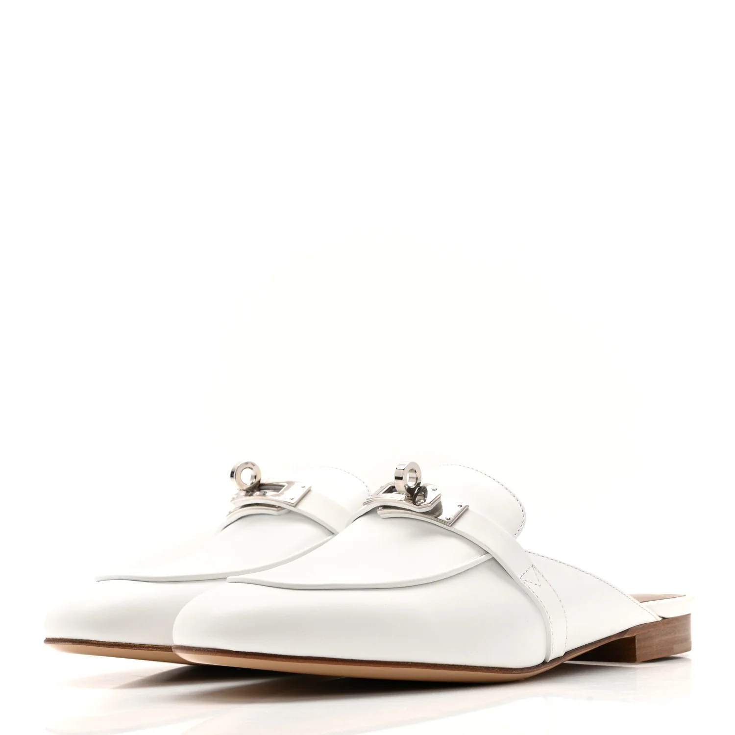 Calfskin Oz Mules 37.5 White - Top Club