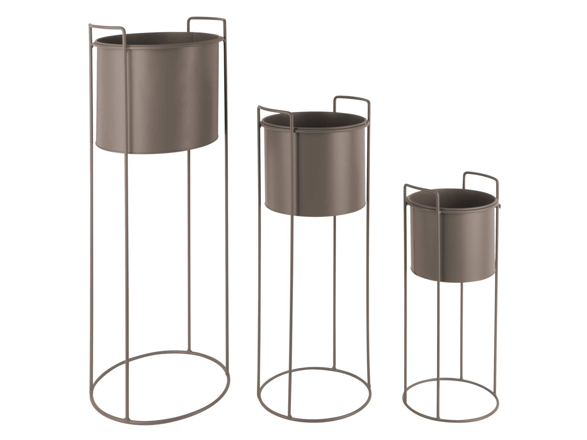 Plant pot set Essence round iron moss green