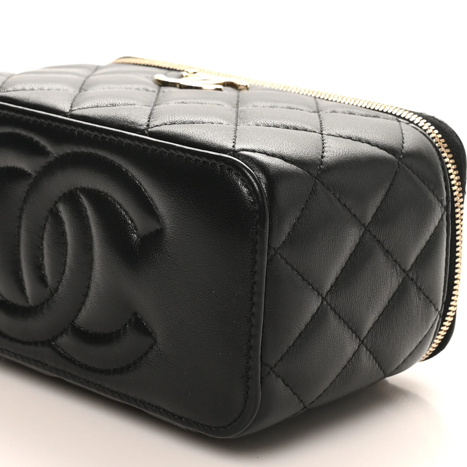Lambskin Quilted Small CC Vanity Case Black - Top Club