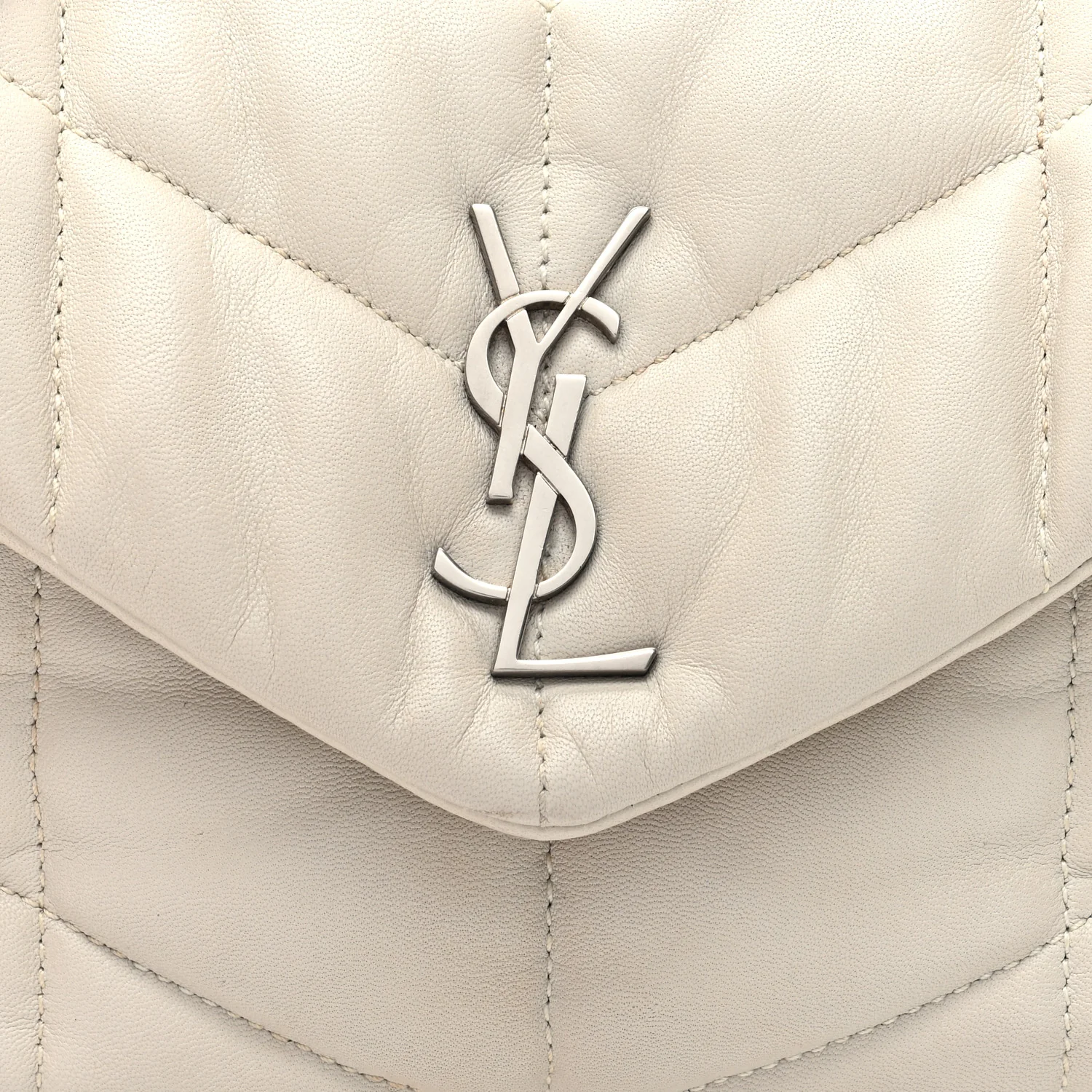 Lambskin Quilted Toy Loulou Puffer Monogram Chain Satchel Crema Soft - Top Club
