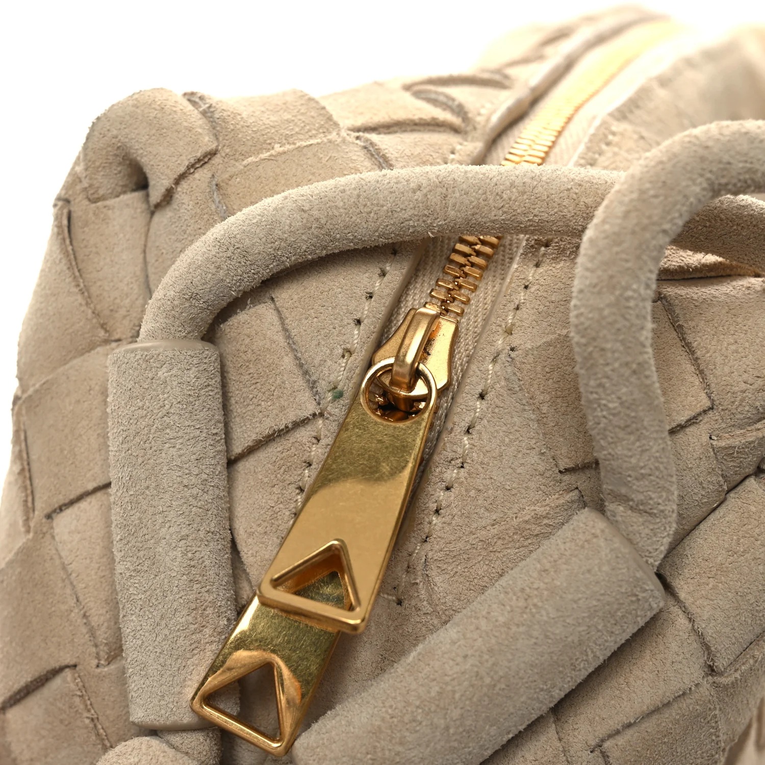 Suede Intrecciato Small Loop Camera Bag Sand - Top Club