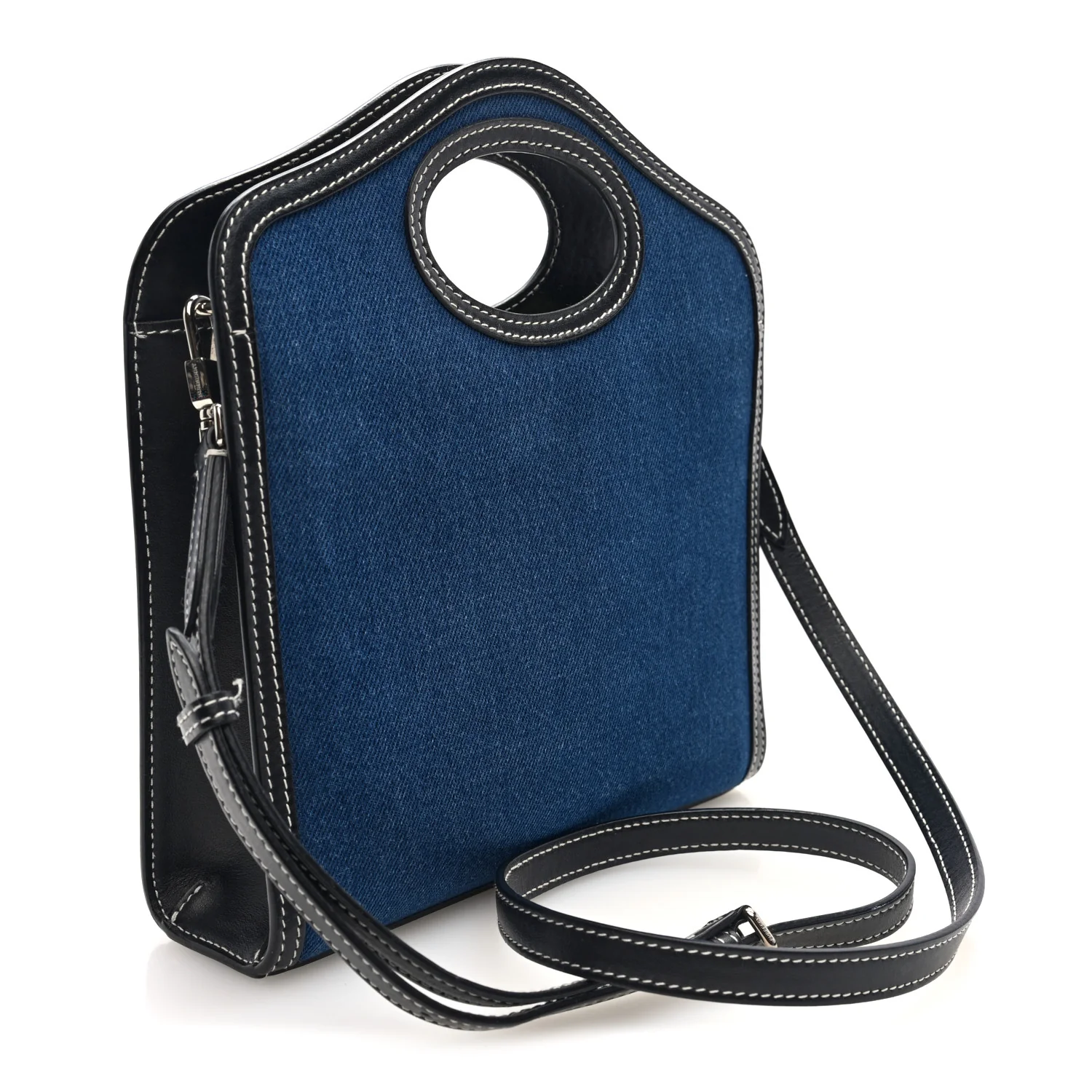 Denim Smooth Calfskin Mini Pocket Bag Blue - Top Club