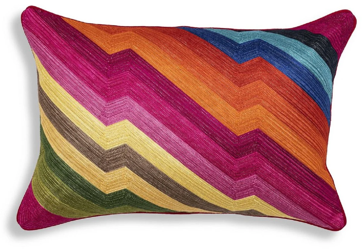 Luxury decorative cushion multicolored 60 x 40 cm - rectangular decorative cushion with elegant pattern - luxury quality - living room decorative accessories