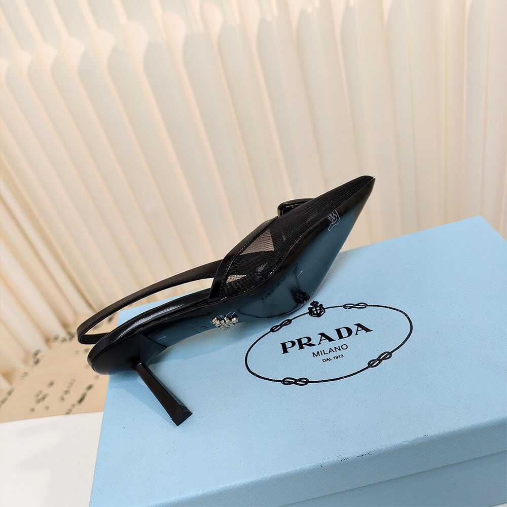 PRADA Mesh fabric slingback pumps - Top Club