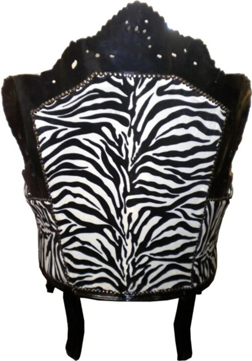 Baroque Armchair King Zebra / Black Furniture