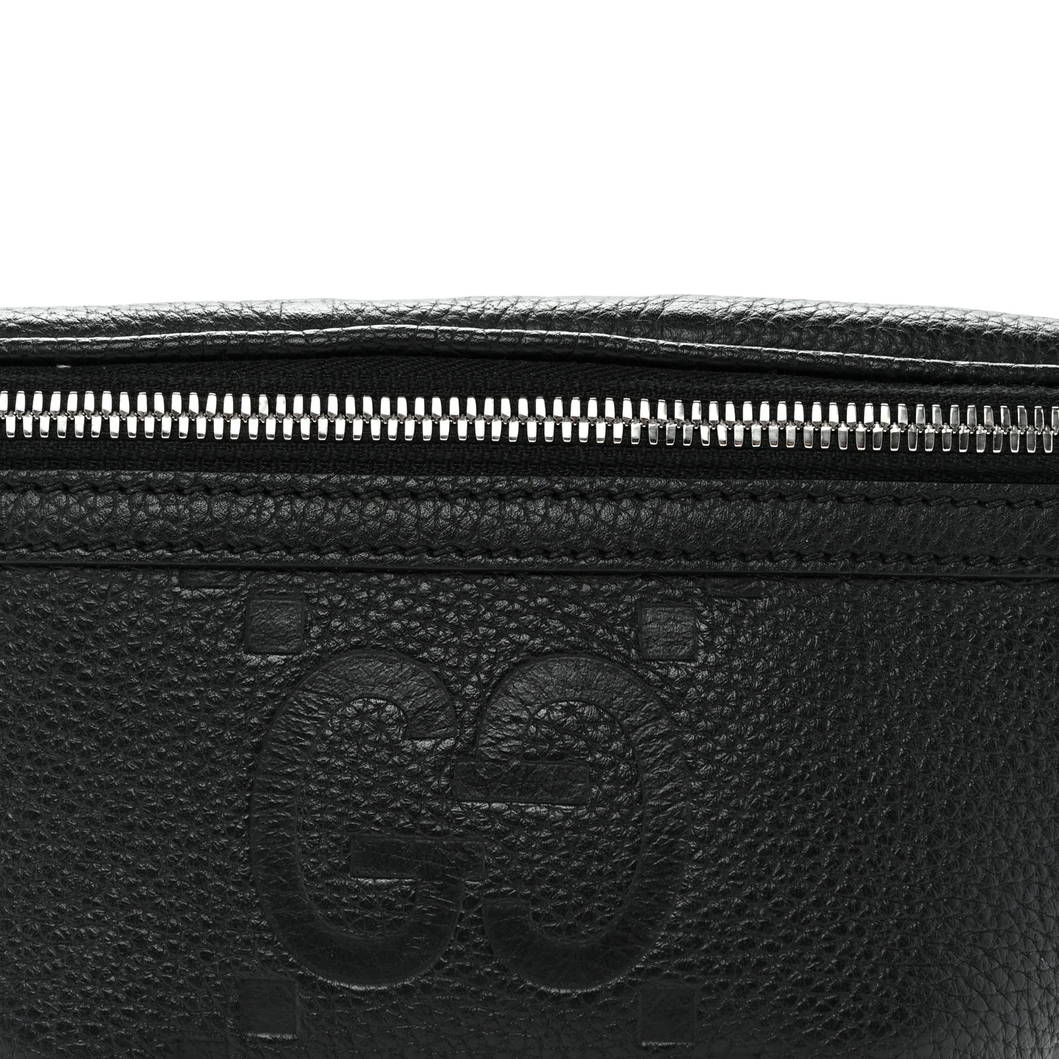 Piuma Calfskin Jumbo GG Embossed Small Belt Bag Black - Top Club