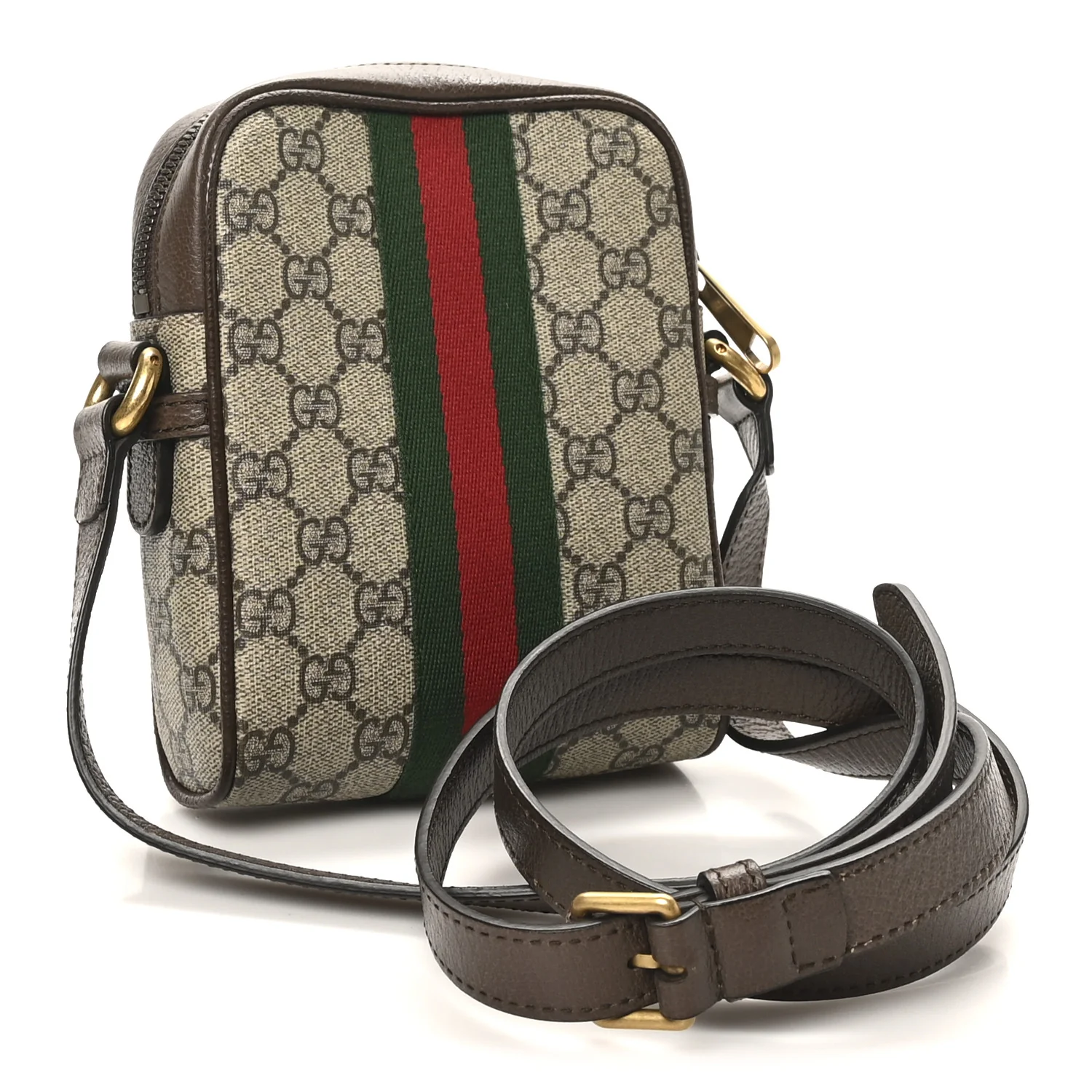 GG Supreme Monogram Web Mini Ophidia Messenger Brown - Top Club