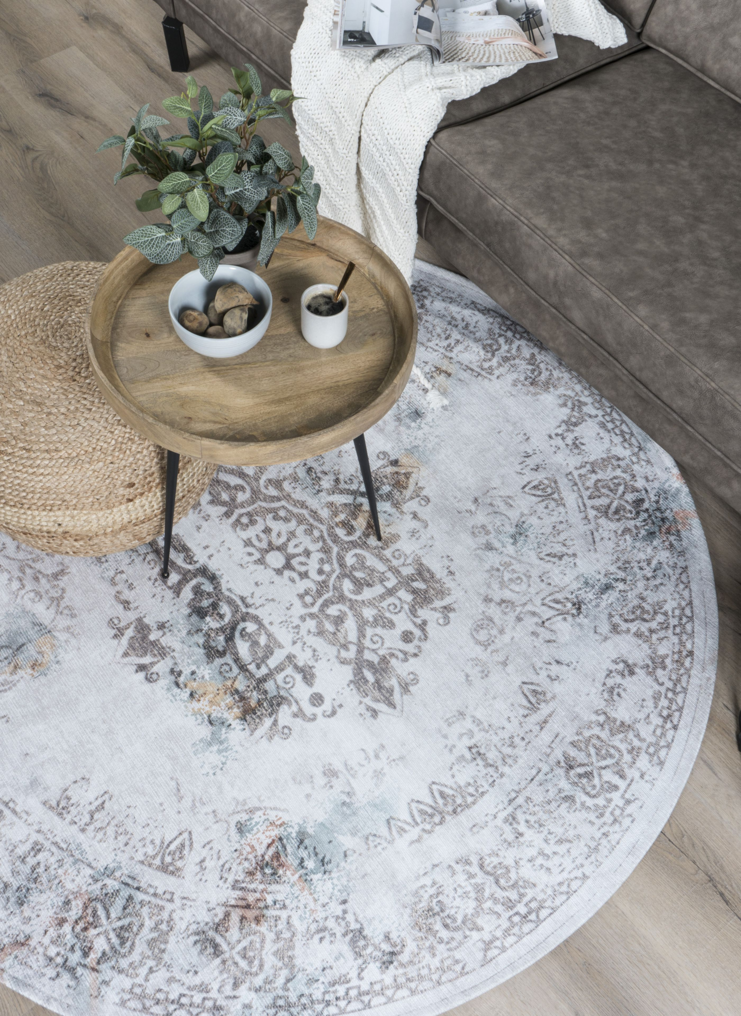 Vloerkleed Juud Grijs Rond ø120 cm