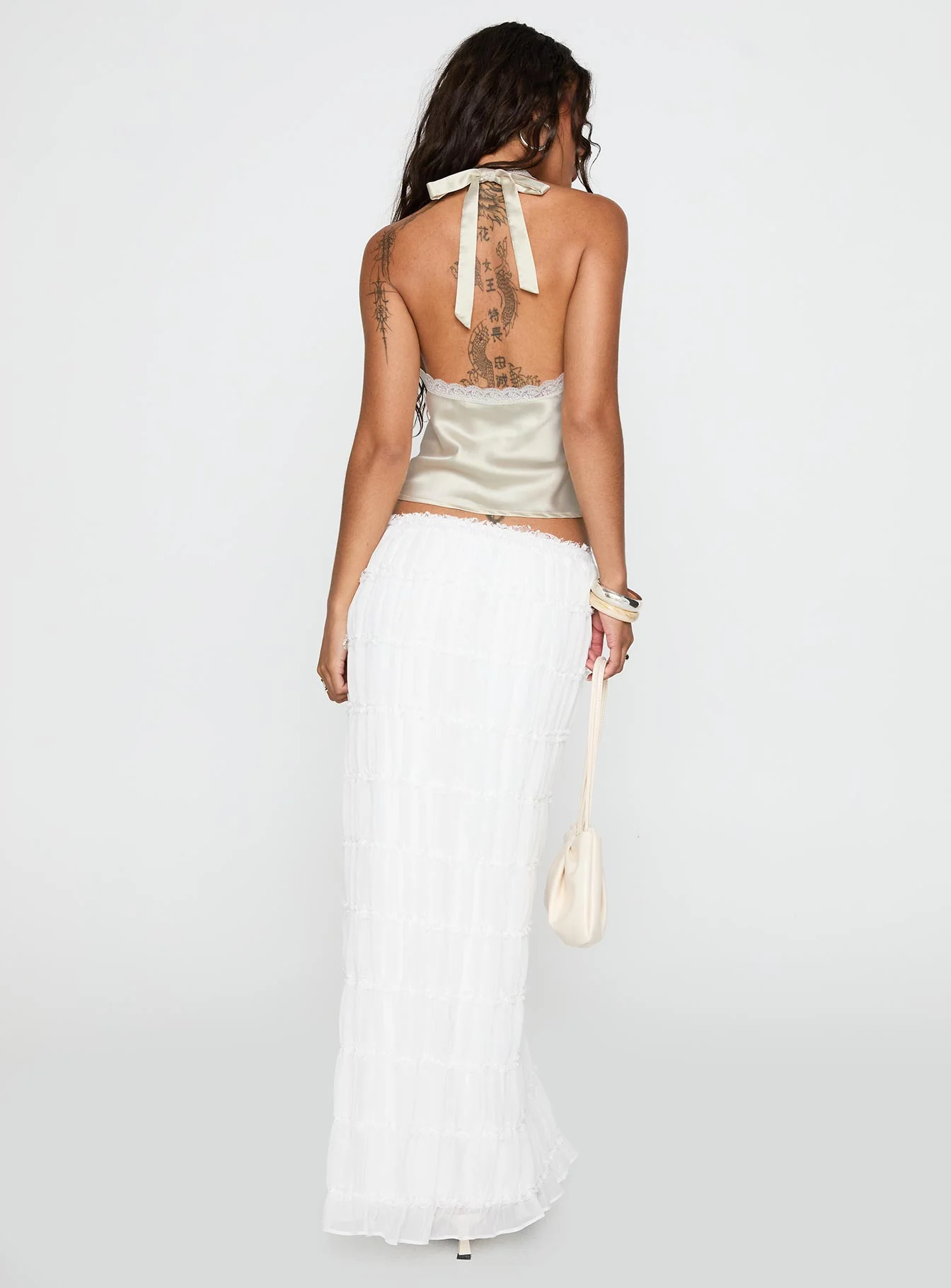 Estefania Maxi Skirt White