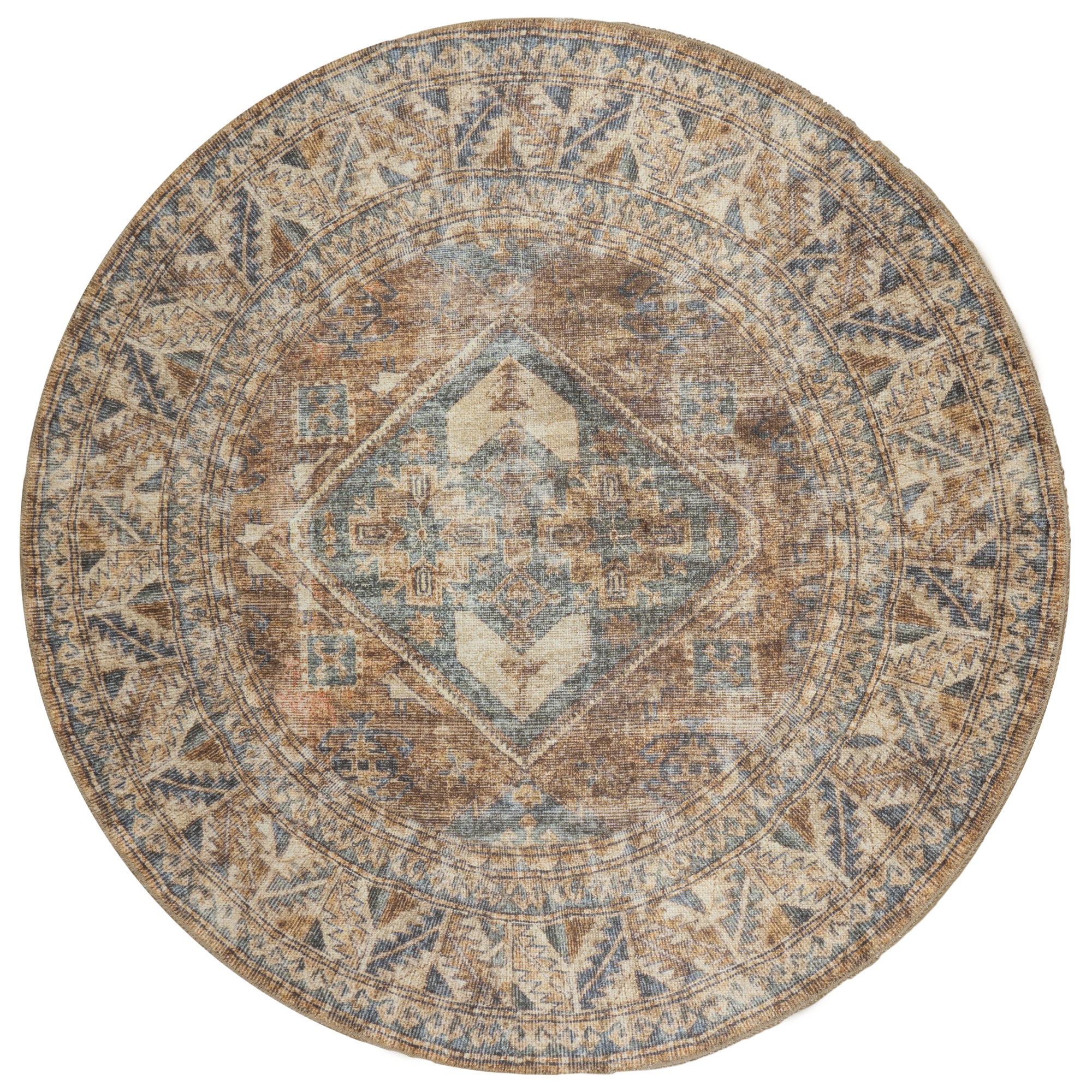 Vloerkleed Laria Blue 1 Rond - ø160 cm