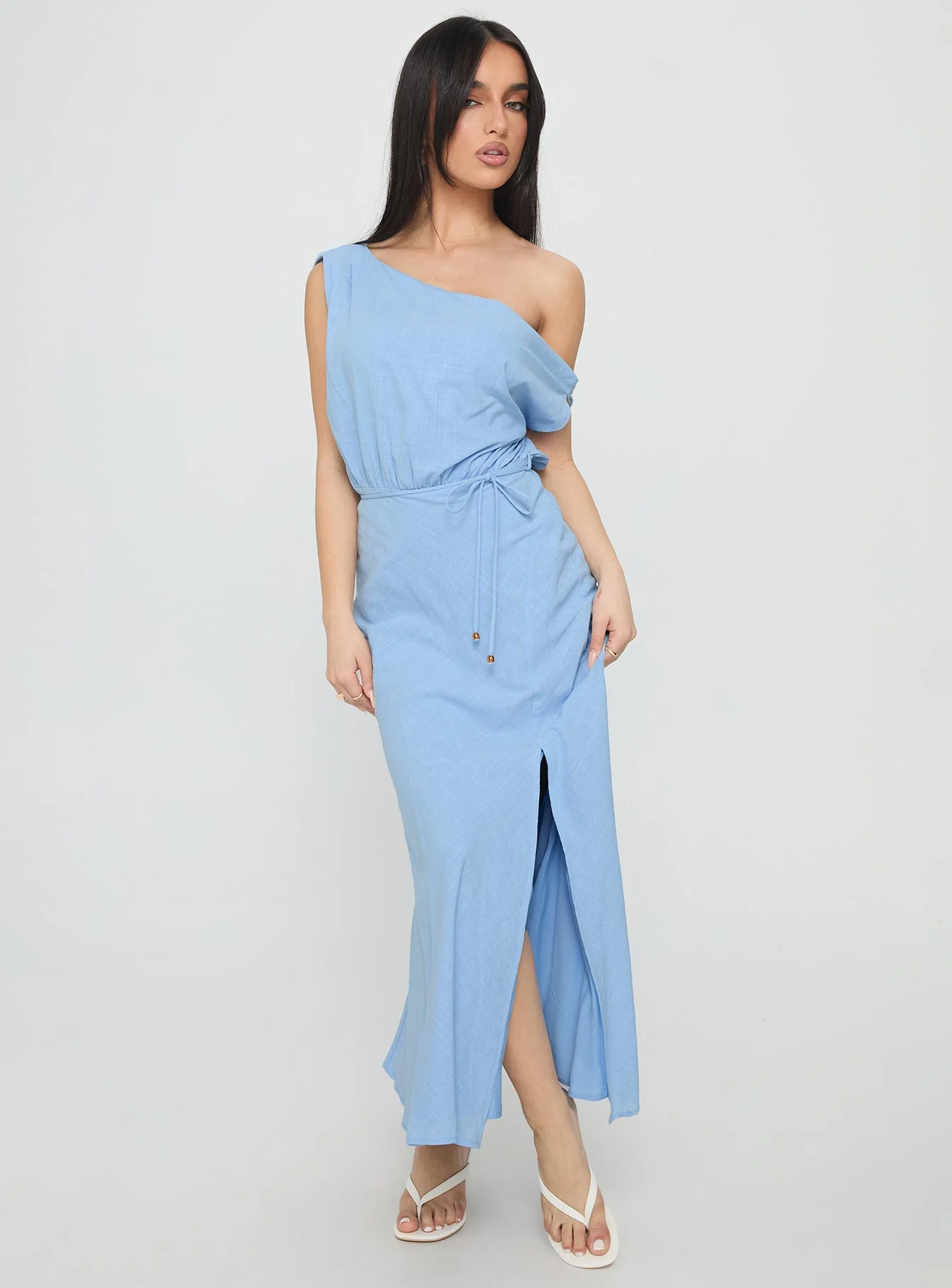 Frangelica Off The Shoulder Maxi Dress Light Blue