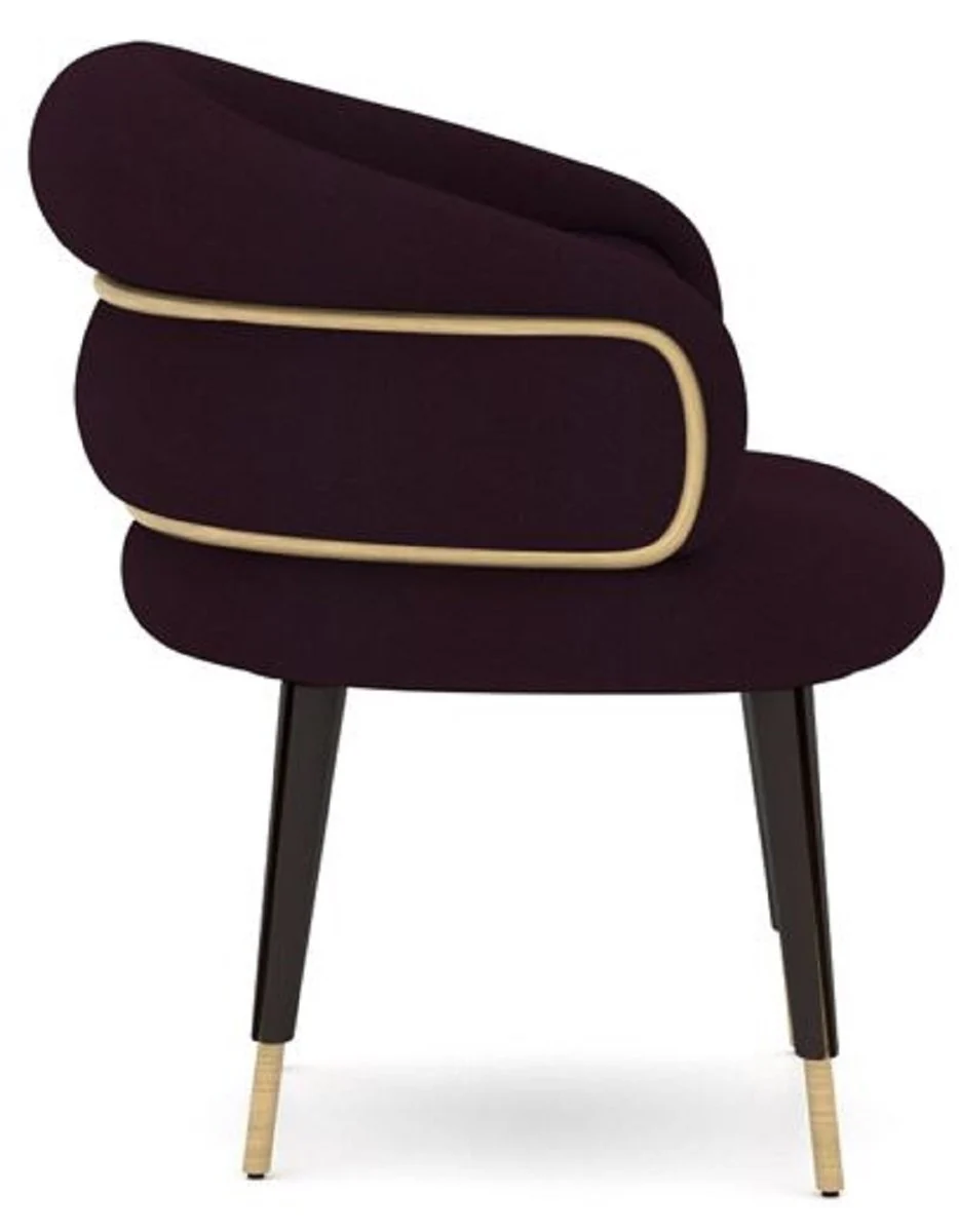 Luxury dining room chair set of 8 purple / black / beige - kitchen chairs with armrests - dining room furniture - restaurant furniture - hotel furniture - luxury furniture