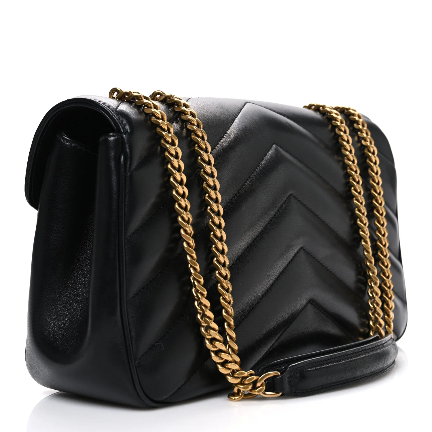 Lambskin Chevron Quilted Medium Loulou Black - Top Club