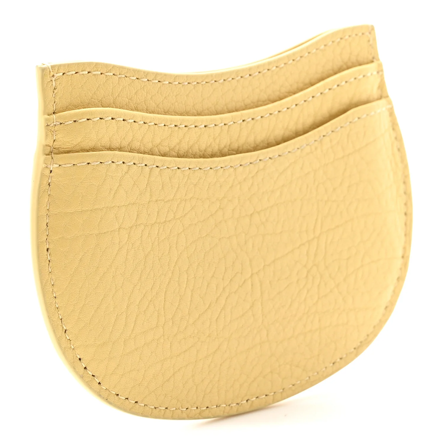Grainy Calfskin Rocking Horse Card Case Daffodil - Top Club
