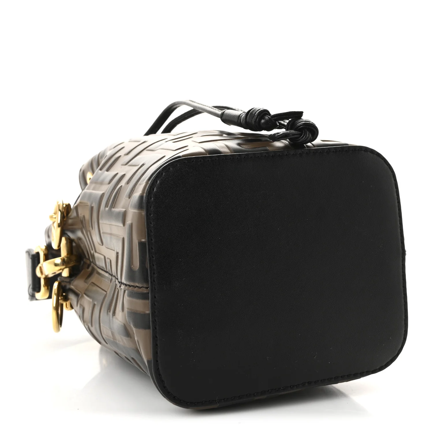 Vitello Liberty F is Fendi Bi-Color FF 1974 Embossed Mini Mon Tresor Bucket Bag Maya Black - Top Club