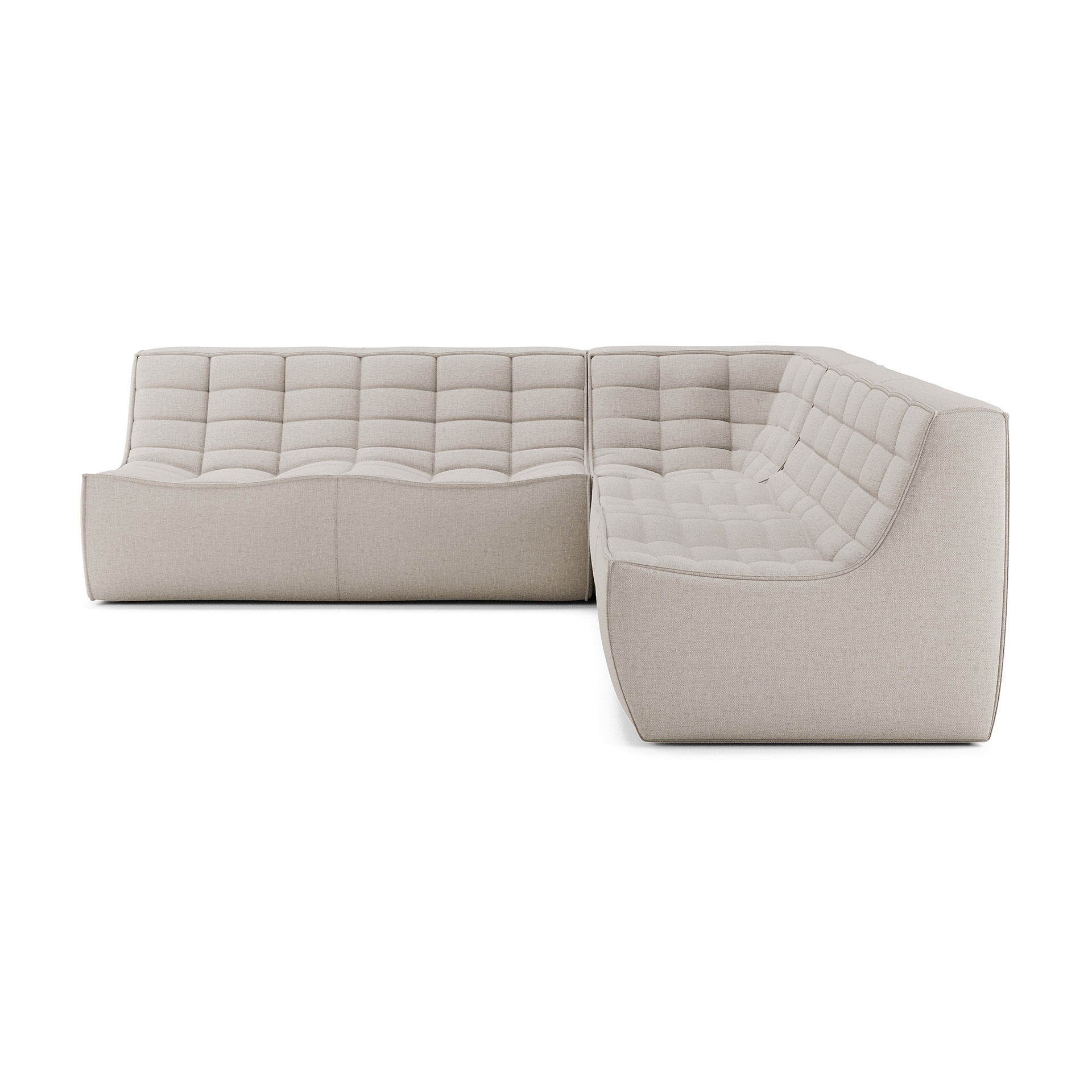 Modulaire bank N701 beige set 2x2 seat 90° recht hoek