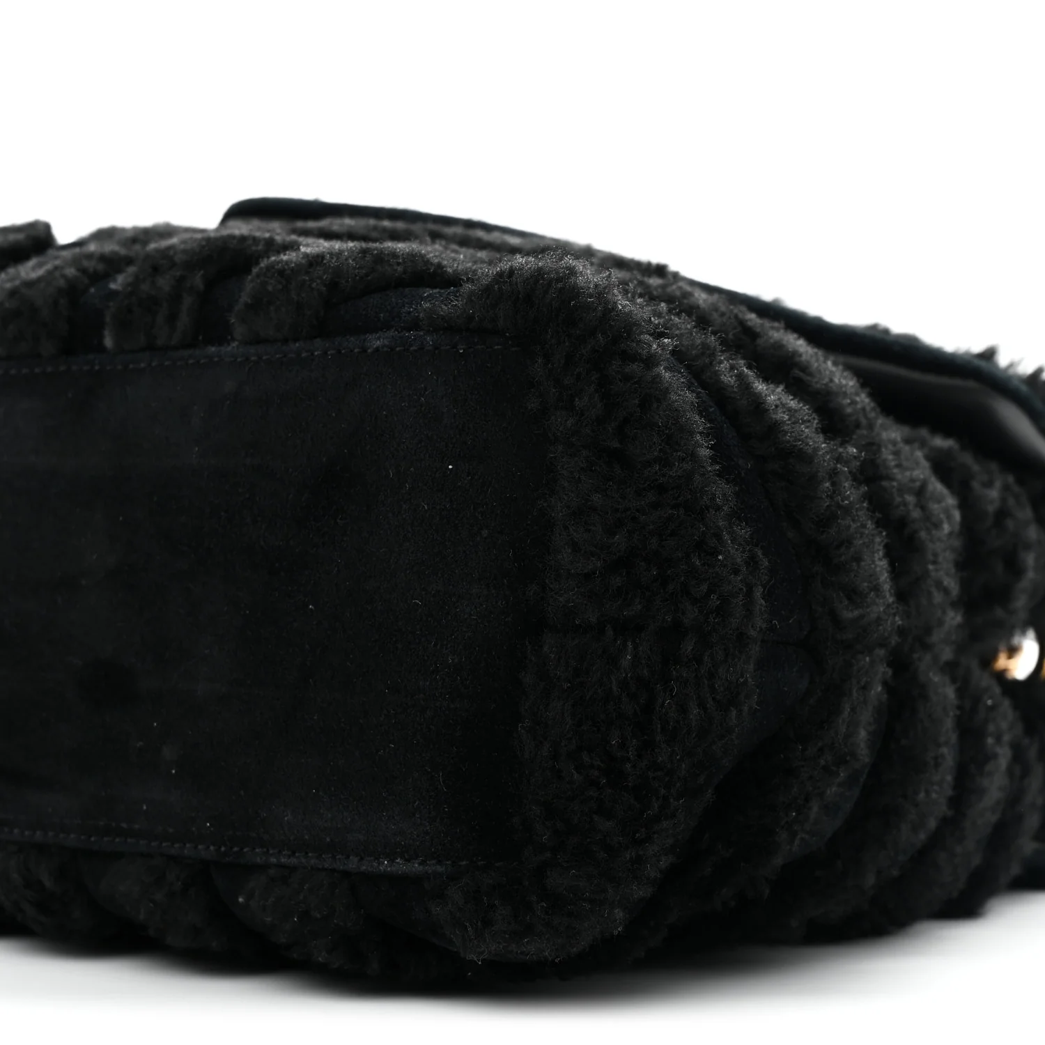 Shearling Y Quilted Monogram Medium Loulou Chain Satchel Black - Top Club