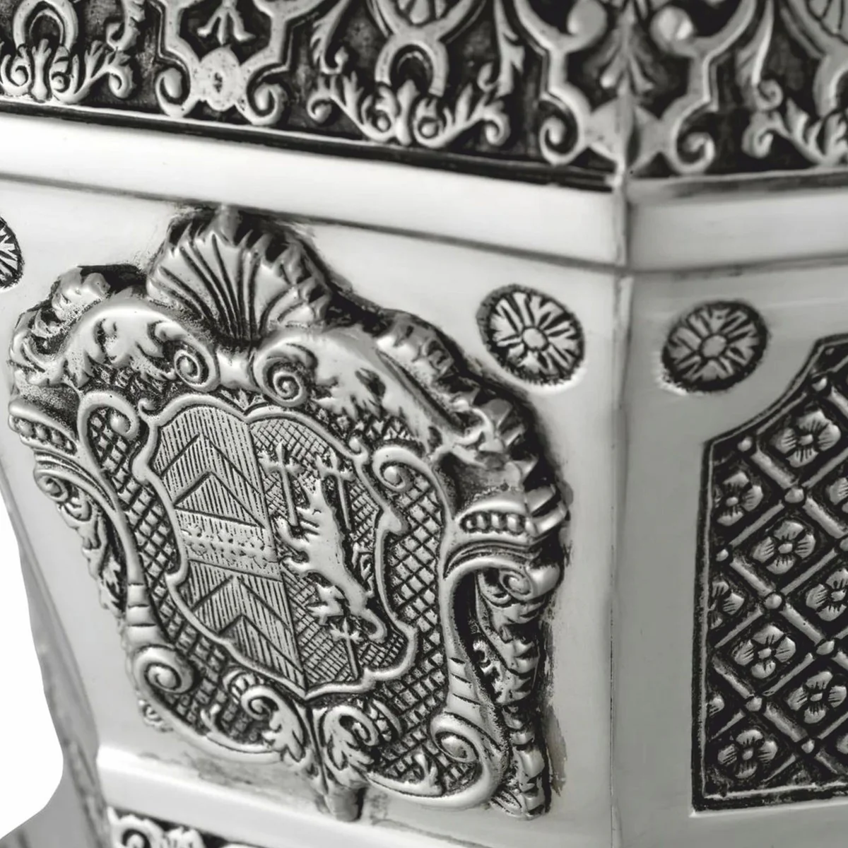 Luxury Baroque Deco Wine Cooler Antique Silver H. 30 cm - Hotel Deco