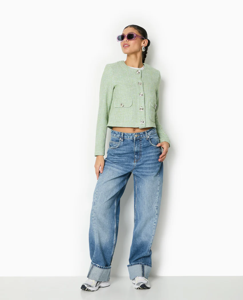 Pimkie Veste courte et droite en tweed