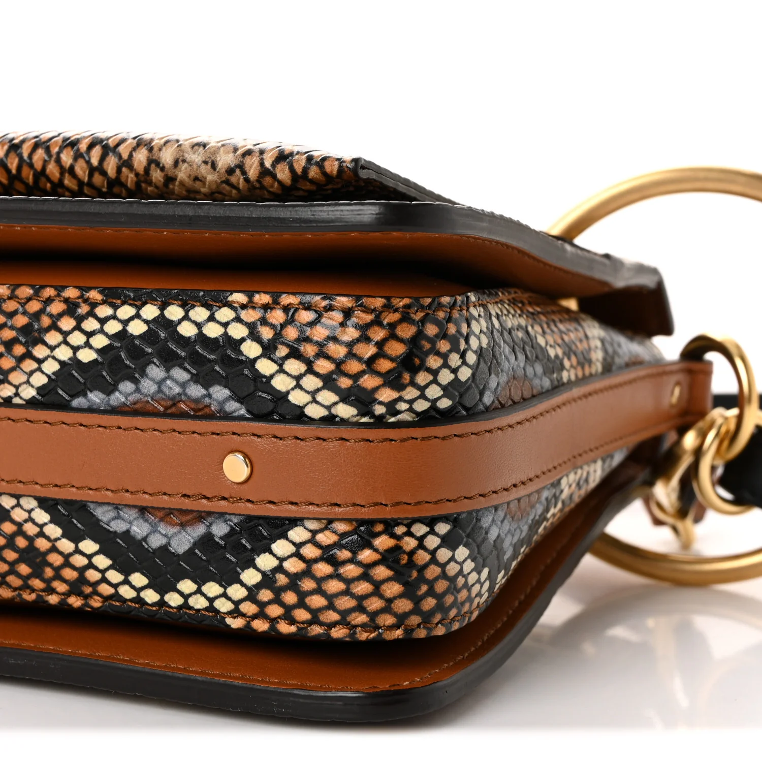 Calfskin Snakeskin Embossed Small Roy Bag Multicolor - Top Club